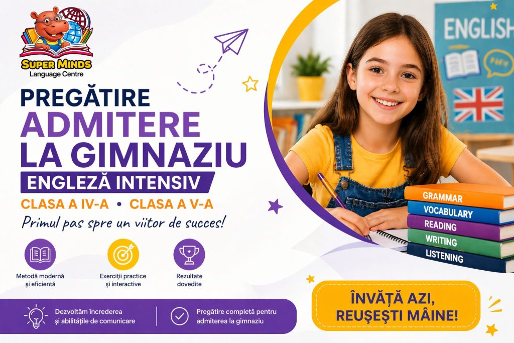 Acest curs este dedicat elevilor de clasa a IV-a care își doresc să susțină admiterea la clasele cu program de engleză intensiv și să obțină un rezultat foarte bun.